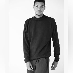 Men's Italian Gray Merino Extra Fine Wool Turtleneck Sweater